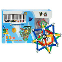 Magnetické stavebnice Inlea4Fun MAGNASTIX ZA0655 - 60 kusov 