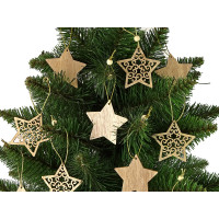Drevené vianočné ozdoby 12 kusov Inlea4Fun - hviezda 