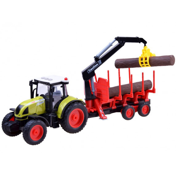 Inlea4Fun FARMLAND Detský traktor s návesom na prepravu dreva