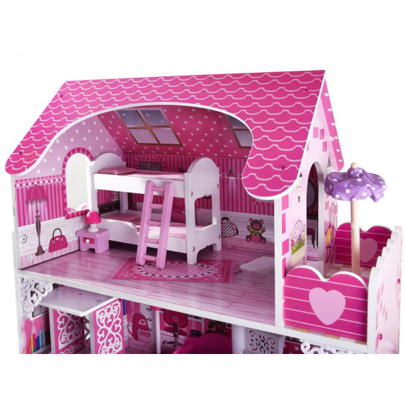 Drevený domček pre bábiky s LED osvetlením Inlea4Fun SORAYA