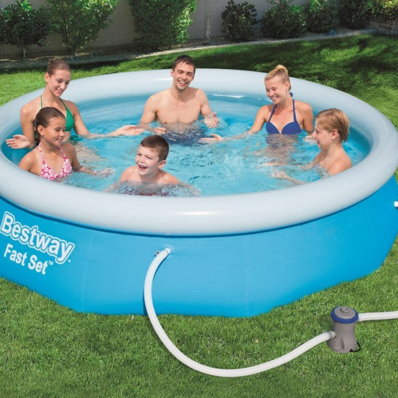 Samonosný rodinný bazén s kartušovou filtráciou 305 x 76 cm BESTWAY Fast Set  57270