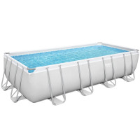 Rodinný bazén s kovovým rámom a s pieskovou filtráciou + schodíky BESTWAY Power Steel 488x244x122 cm 