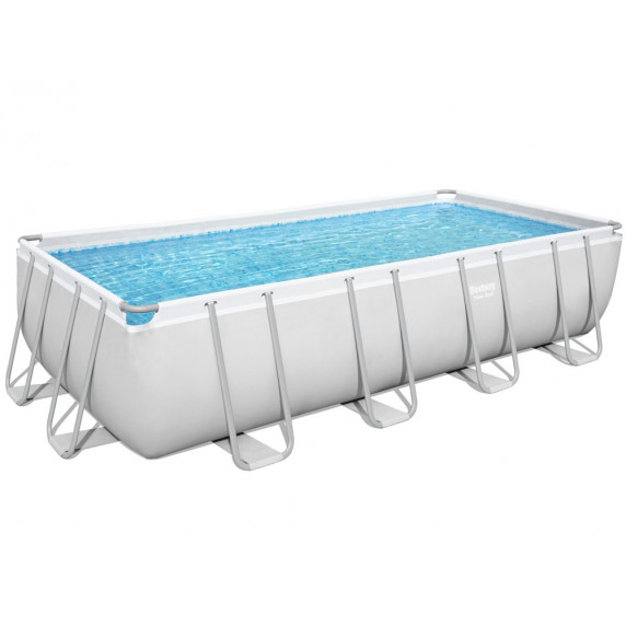 Rodinný bazén 488x244x122 cm s kovovým rámom a s pieskovou filtráciou + schodíky BESTWAY Power Steel 