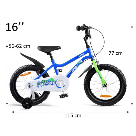 Detský bicykel ROYALBABY Chipmunk 16" MK CM16-1 - modrý