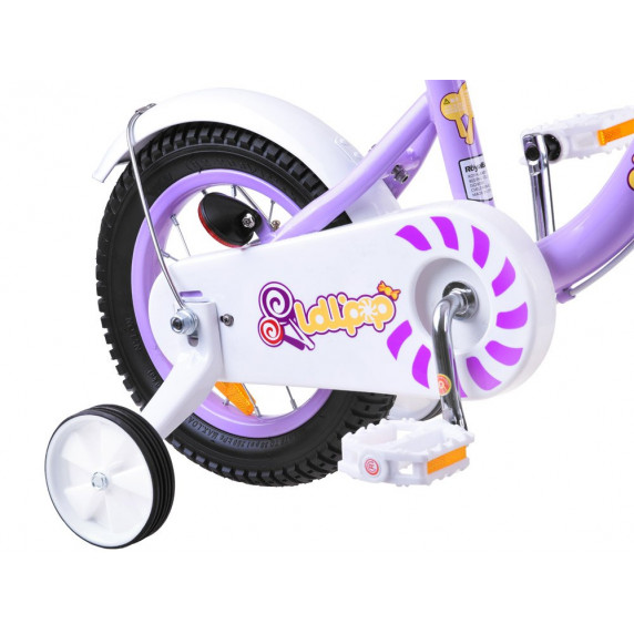 Detský bicykel ROYALBABY Chipmunk  MM 12" CM12-2 s vodiacou tyčou - fialový