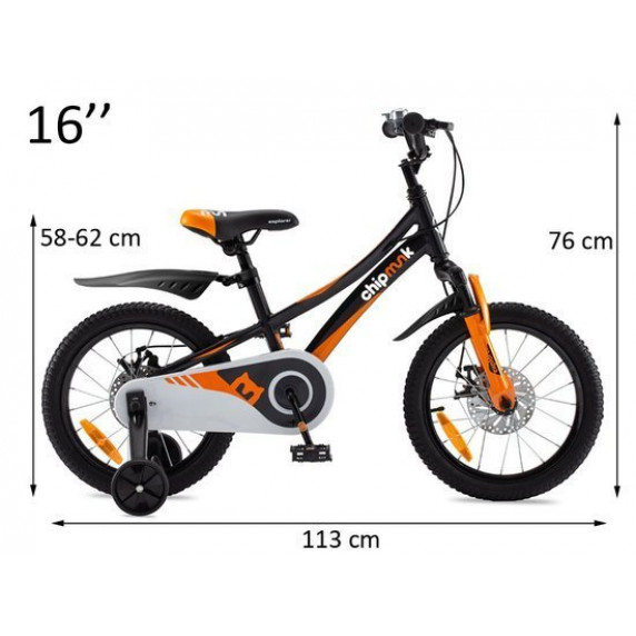 Detský bicykel RoyalBaby Explorer 16" CM16-3 - čierny/oranžový