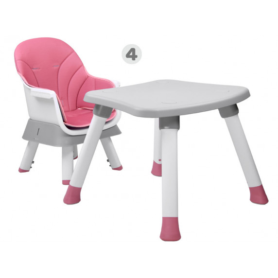Multifunkčná jedálenská stolička 6 v 1 Inlea4Fun - ružová