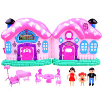 Detský rozkladací domček s nábytkom a bábikami Inlea4Fun BEAUTIFUL HOUSE 