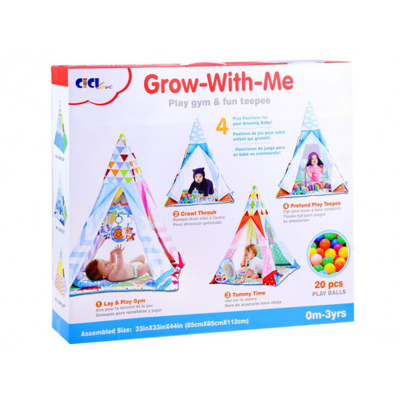 Detský edukačný stan s doplnkami Inlea4Fun GROW WITH ME