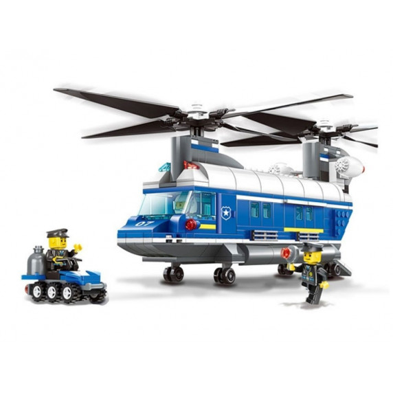 Konštrukčná kreatívna sada Policajný vrtuľník 427 ks Inlea4Fun POLICE HELICOPTER