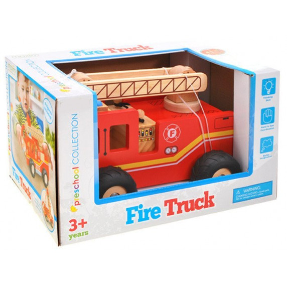 Drevené hasičské auto Inlea4Fun FIRE TRUCK 