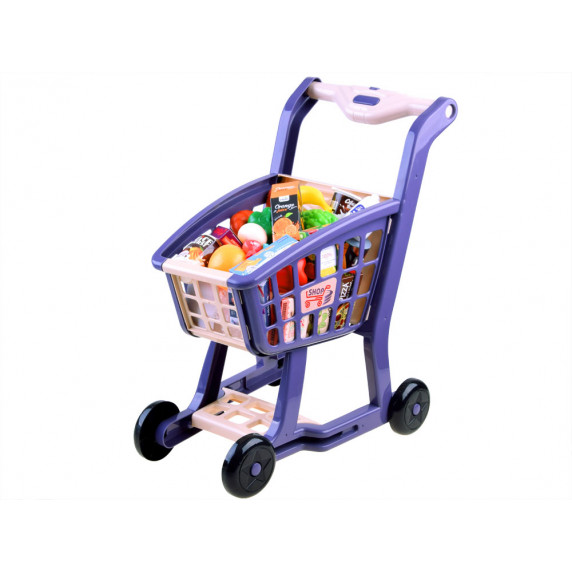 Nákupný vozík s potravinami Inlea4Fun HOME SHOPPING CART - fialový