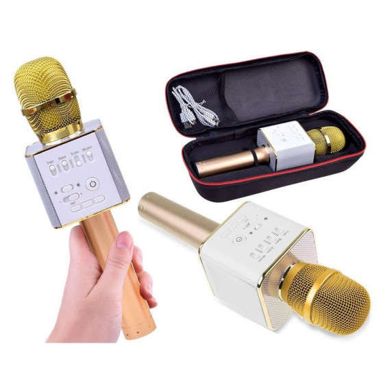Bezdrôtový karaoke mikrofón Inlea4Fun INOX - zlatý