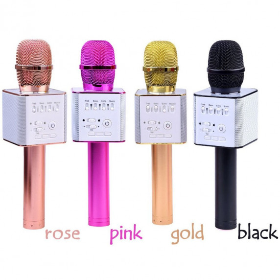 Bezdrôtový karaoke mikrofón Inlea4Fun INOX - ružový