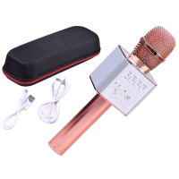 Bezdrôtový karaoke mikrofón Inlea4Fun INOX - rose gold 