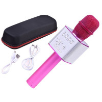 Bezdrôtový karaoke mikrofón Inlea4Fun INOX - ružový 