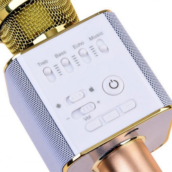 Bezdrôtový karaoke mikrofón Inlea4Fun INOX - zlatý