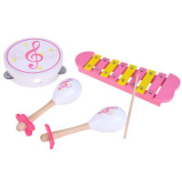 Detské drevené hudobné nástroje 3v1 Inlea4Fun MUSIC SET  