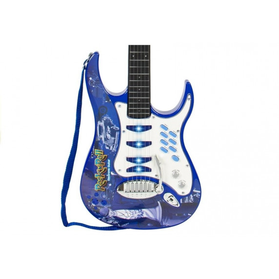 Elektrická gitara s mikrofónom a zosilňovačom Inlea4Fun ROCK 'N ROLL - modrá