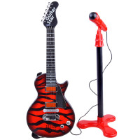Elektrická gitara s mikrofónom Inlea4Fun GUITAR STAR - červená/čierna 