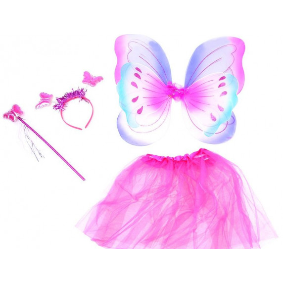Detský kostým Motýlia víla s krídlami Inlea4Fun - ružový