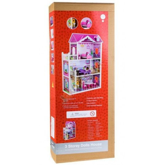 Drevený domček pre bábiky s LED svetlom Inlea4Fun  Betty
