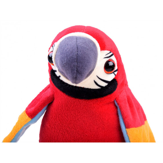 Hovoriaci plyšový papagáj Inlea4Fun ADORABLE ANIMAL - červený