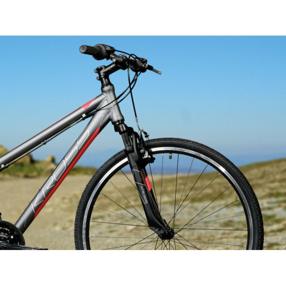 Horský bicykel EVADO 1.0 DM 17" 2022 KROSS CROSS - matný grafitovo šedý / malinový