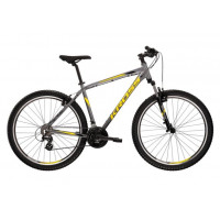 Pánsky horský bicykel KROSS MTB HEXAGON 2.0 L 21" 2022 - lesklý grafitový / čierny / žltý 