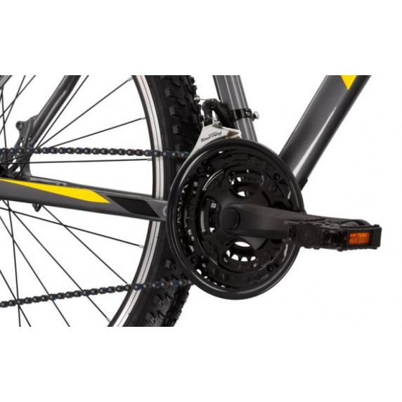 Pánsky horský bicykel KROSS MTB HEXAGON 2.0 L 21" 2022 - lesklý grafitový / čierny / žltý