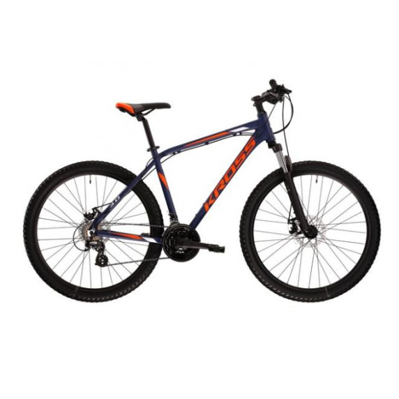 Pánsky horský bicykel HEXAGON 3.0 S 17" 2022 KROSS MTB - matný tmavomodrý/oranžový/biely