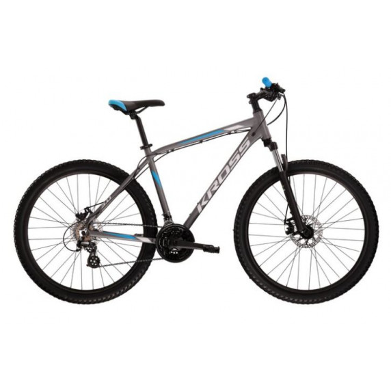 Pánsky horský bicykel HEXAGON 3.0 S 17" 2022 KROSS MTB - matný grafitový/modrý/sivý