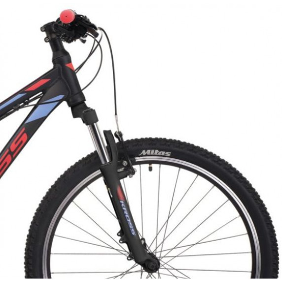 Dámsky horský bicykel LEA 2.0 15" XS 2022 KROSS MTB WOMAN - matný čierny/malinový/fialový