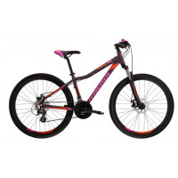 Dámsky horský bicykel LEA 3.0 17" S 2022 KROSS MTB WOMAN - matný fialový / ružový / oranžový 