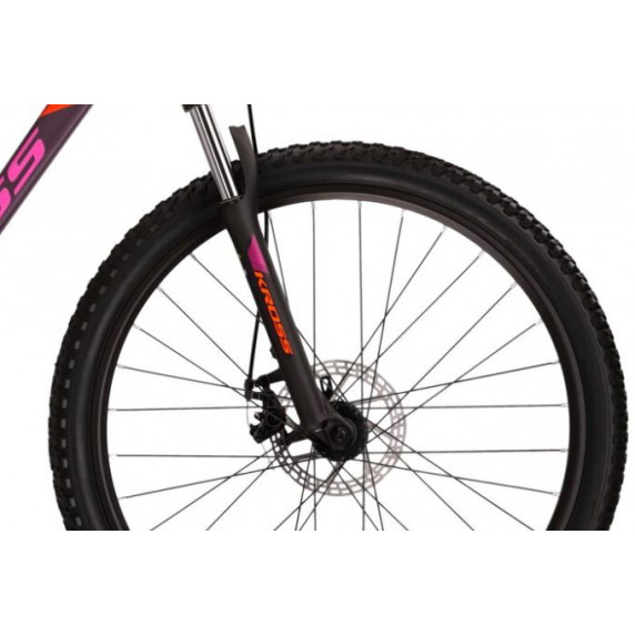 Dámsky horský bicykel LEA 3.0 19" M 2022 KROSS MTB WOMAN - matný fialový / ružový / oranžový