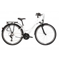 Dámsky bicykel Trans 1.0 17" DM 2022 KROSS Trekking - lesklý biely/sivý 
