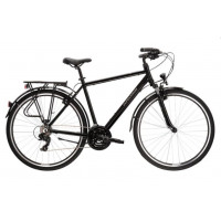 Pánsky bicykel Trans 1.0 L 21" 2022 KROSS Trekking - lesklý čierny/sivý 