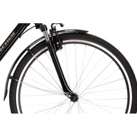 Pánsky bicykel Trans 1.0 L 21" 2022 KROSS Trekking - lesklý čierny/sivý