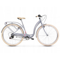 Dámsky mestský bicykel Lille 2 M 17" 2022 LE GRAND Utility - lesklý sivý / ružový  
