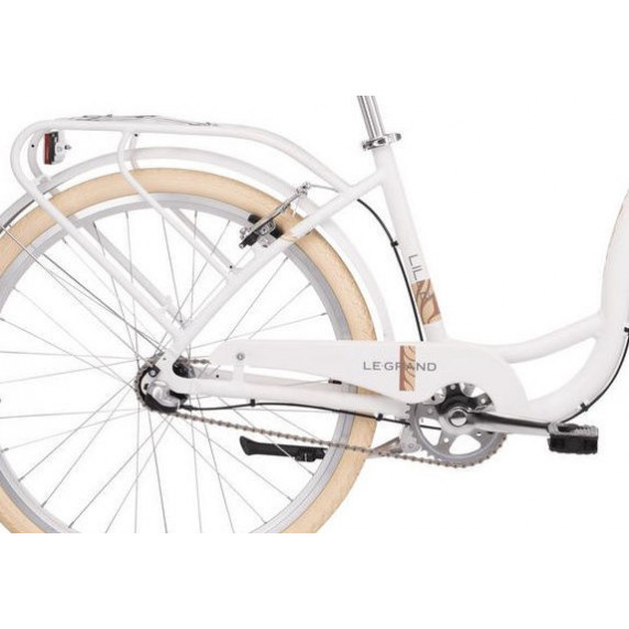 Dámsky mestský bicykel LE GRAND Utility Lille 3 15" S 2019 - lesklý biely