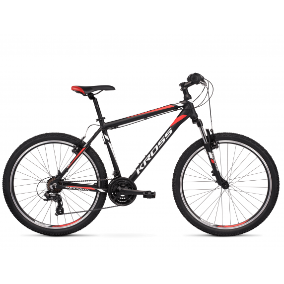 KROSS MTB Horský bicykel HEXAGON 1.0 19" M 2020 - matný čierny / biely / červený