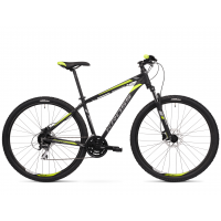 Pánsky horský bicykel HEXAGON 5.0 M 19" 2022 KROSS MTB - lesklý čierny/limetkový/šedý 
