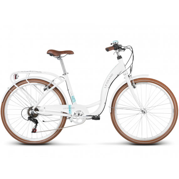 Dámsky mestský bicykel Lille 1 17" M 2022 LE GRAND Utility - lesklý biely