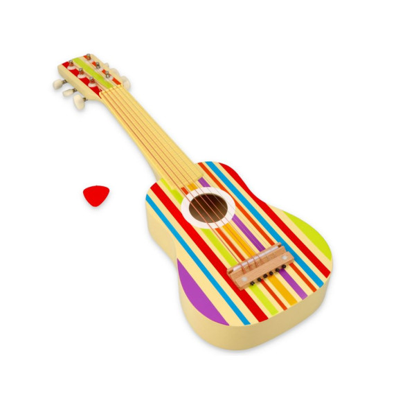 Drevená 6-strunová gitara LELIN - dúhová
