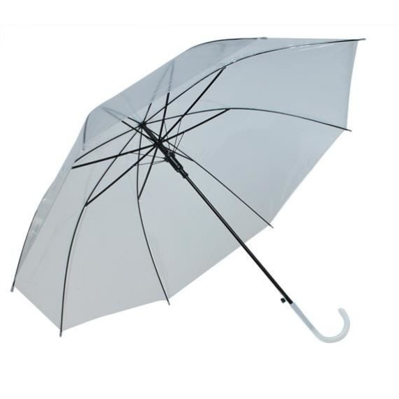 Dáždnik 93 cm MALATEC - priehľadný biely