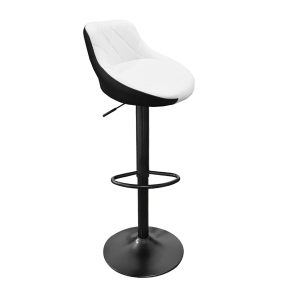 Barová stolička Aga MR2000WB-Black - čierny rám/biela-čierna
