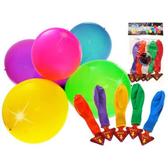 Svietiace farebné balóniky s LED diódou 5 ks Inlea4Fun ZA1591