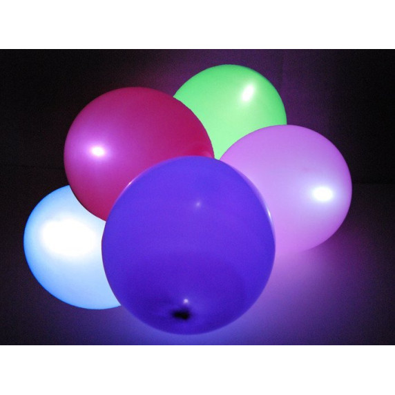 Svietiace farebné balóniky s LED diódou 5 ks Inlea4Fun ZA1591