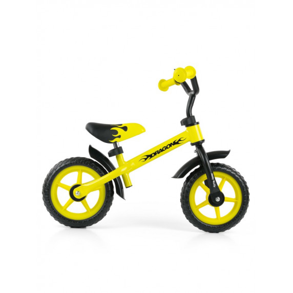 Detské cykloodrážadlo Milly Mally Dragon 10" - žlté