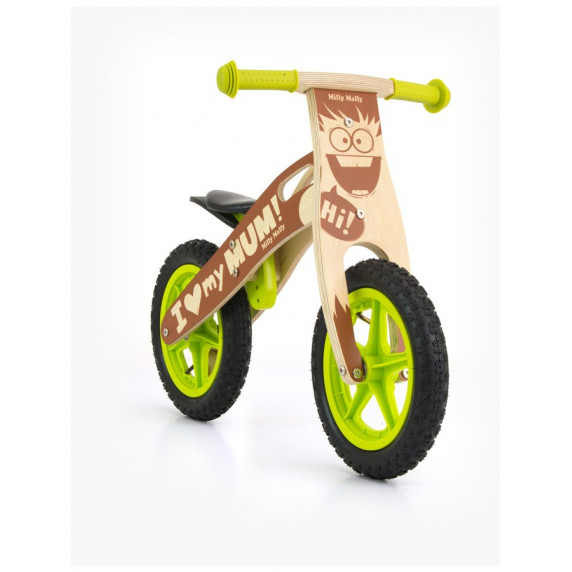 Detské drevené cykloodrážadlo Milly Mally King Boy 12"
